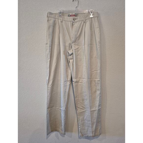 Lee Men’s Size 34x34 Custom Fit Collection Dress Pants Khaki - Picture 1 of 6